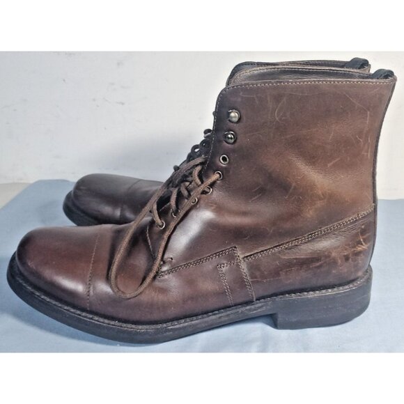 Prada Made in Italy Lace-up Ankle Boots Men's 9.5 Brown 0725 - Picture 11 of 16